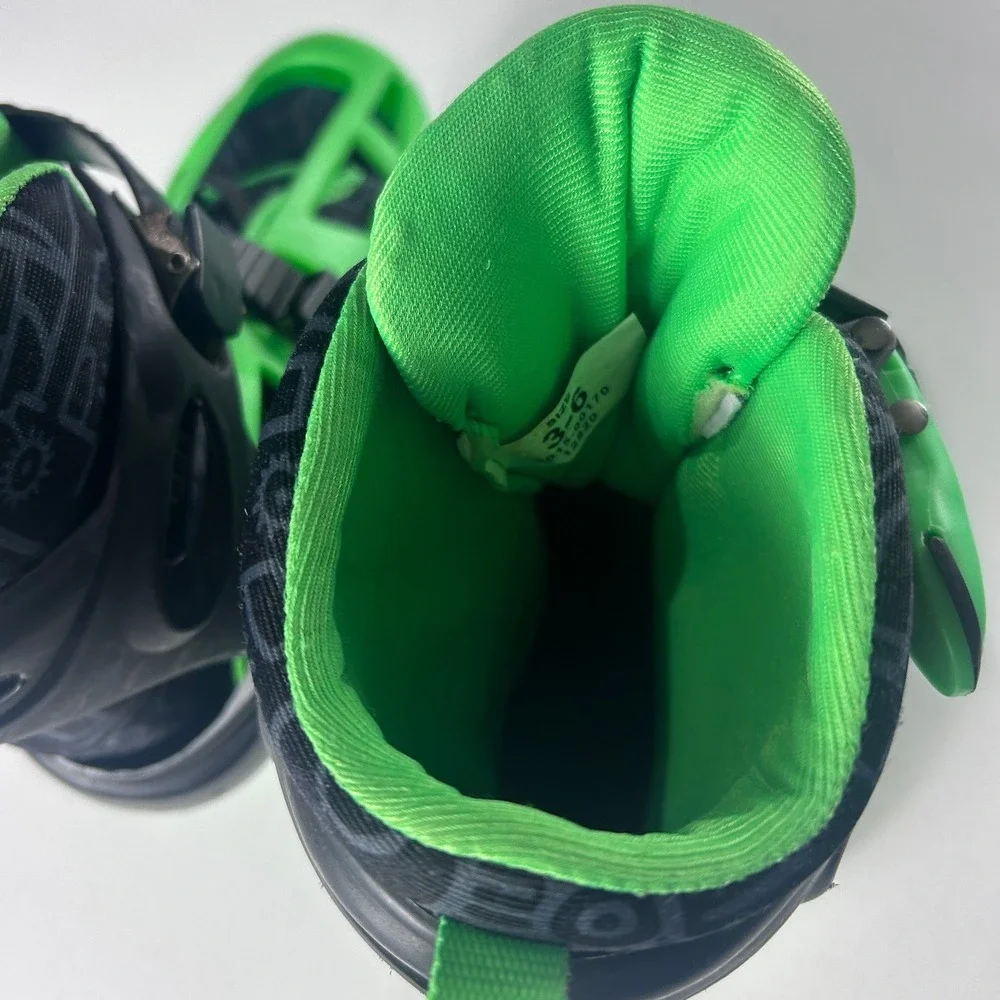 Roller Derby 2-in-1 Combo Skates Neon Green Black Adjustable Sz 3-6 Quad Inline